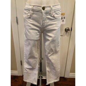 Current/Elliott White The Kick Jean Sugar W/ Raw Hem, Size 26